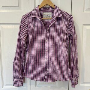 Frank and Eileen Purple Gingham Barry Long Sleeve Shirt  Small  100% Cotton